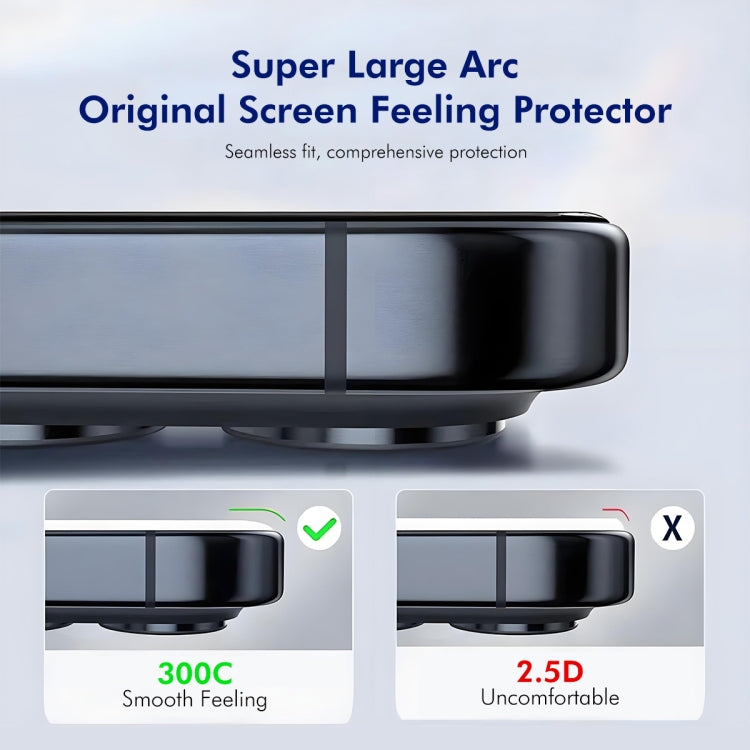 For iPhone 16 Pro ENKAY 300C Super Large Arc Full Coverage High Aluminum-silicon Tempered Glass Film