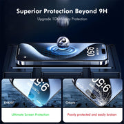For iPhone 16 Pro 2pcs ENKAY 300C Super Large Arc Full Coverage High Aluminum-silicon Tempered Glass Film Black