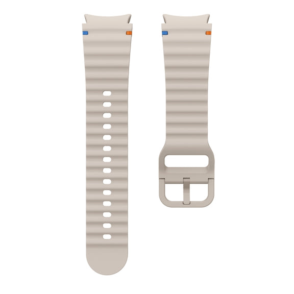 For Samsung Galaxy Watch 7 40 / 44mm Wave Pattern Stitched Silicone Watch Band(Starlight)