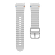 For Samsung Galaxy Watch 6 Classic Wave Pattern Stitched Silicone Watch Band(Light Gray)