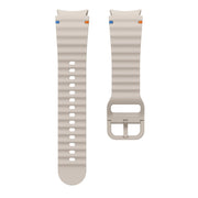 For Samsung Galaxy Watch 6 Classic Wave Pattern Stitched Silicone Watch Band(Starlight)