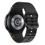 For Samsung Galaxy Watch 5 Pro Wave Pattern Stitched Silicone Watch Band(Black)