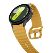 For Samsung Galaxy Watch 5 Pro Wave Pattern Stitched Silicone Watch Band(Yellow)