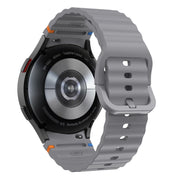 For Samsung Galaxy Watch 5 Pro Wave Pattern Stitched Silicone Watch Band(Dark Gray)