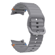 For Samsung Galaxy Watch 5 Pro Wave Pattern Stitched Silicone Watch Band(Dark Gray)
