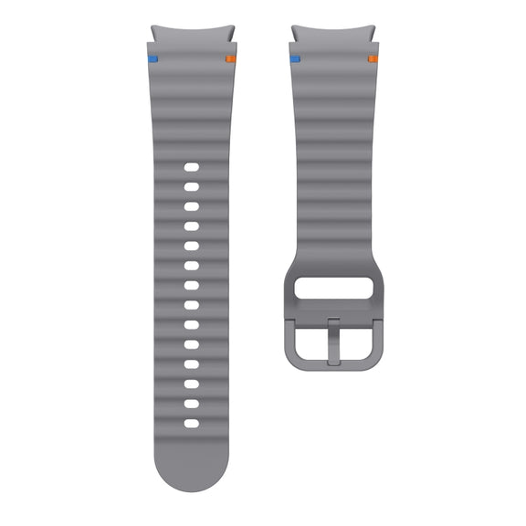 For Samsung Galaxy Watch 5 Pro Wave Pattern Stitched Silicone Watch Band(Dark Gray)