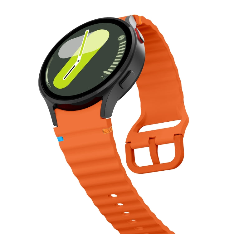 For Samsung Galaxy Watch 5 Pro Wave Pattern Stitched Silicone Watch Band(Orange)