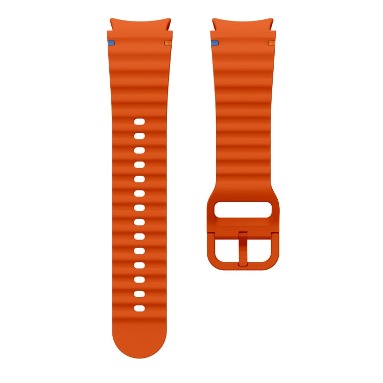 For Samsung Galaxy Watch 5 Pro Wave Pattern Stitched Silicone Watch Band(Orange)