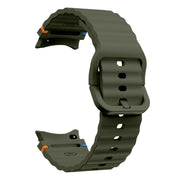 For Samsung Galaxy Watch 5 Pro Wave Pattern Stitched Silicone Watch Band(Army Green)