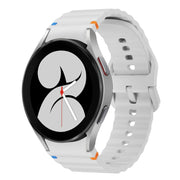 For Samsung Galaxy Watch 4 40 / 44mm Wave Pattern Stitched Silicone Watch Band(Light Gray)