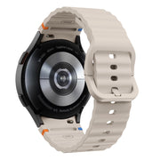 For Samsung Galaxy Watch 4 40 / 44mm Wave Pattern Stitched Silicone Watch Band(Starlight)