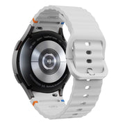 For Samsung Galaxy Watch3 41mm Wave Pattern Stitched Silicone Watch Band(Light Gray)