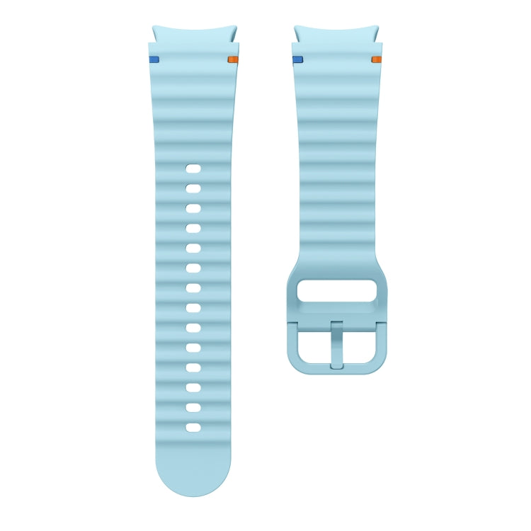 For Samsung Galaxy Watch3 41mm Wave Pattern Stitched Silicone Watch Band(Light Blue)