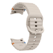 For Samsung Galaxy Watch3 41mm Wave Pattern Stitched Silicone Watch Band(Starlight)
