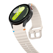 For Samsung Galaxy Watch3 41mm Wave Pattern Stitched Silicone Watch Band(Starlight)