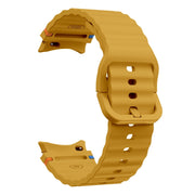For Samsung Galaxy Watch3 41mm Wave Pattern Stitched Silicone Watch Band(Yellow)