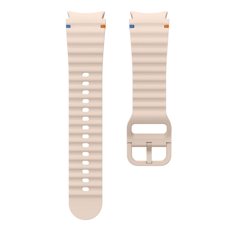 For Samsung Galaxy Watch3 41mm Wave Pattern Stitched Silicone Watch Band(Pink)