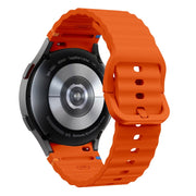 For Samsung Galaxy Watch3 41mm Wave Pattern Stitched Silicone Watch Band(Orange)