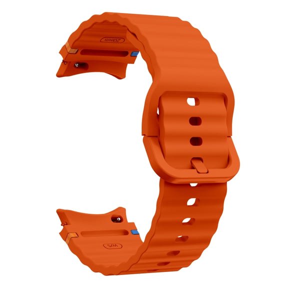 For Samsung Galaxy Watch3 41mm Wave Pattern Stitched Silicone Watch Band(Orange)