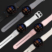For Samsung Galaxy Watch3 41mm Wave Pattern Stitched Silicone Watch Band(Starlight)