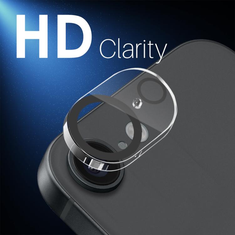 For iPhone 16e NORTHJO Camera Lens Protector 3D Night Shot Tempered Glass Film(Black)