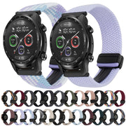 For Ticwatch Pro 3 Ultra 22mm Magnetic Buckle Braided Watch Band(Gray White)