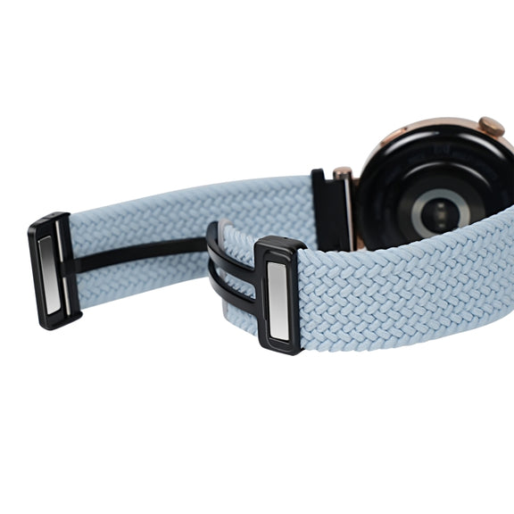 For Ticwatch Pro 3 Ultra 22mm Magnetic Buckle Braided Watch Band(Gray White)