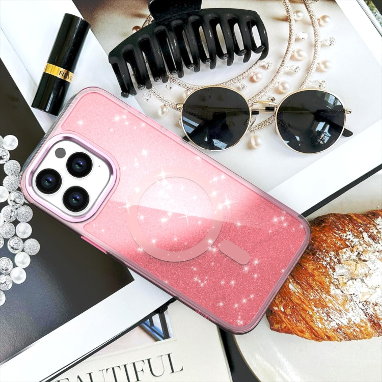 For iPhone 16 Pro Glitter MagSafe Shockproof Phone Case(Purple)