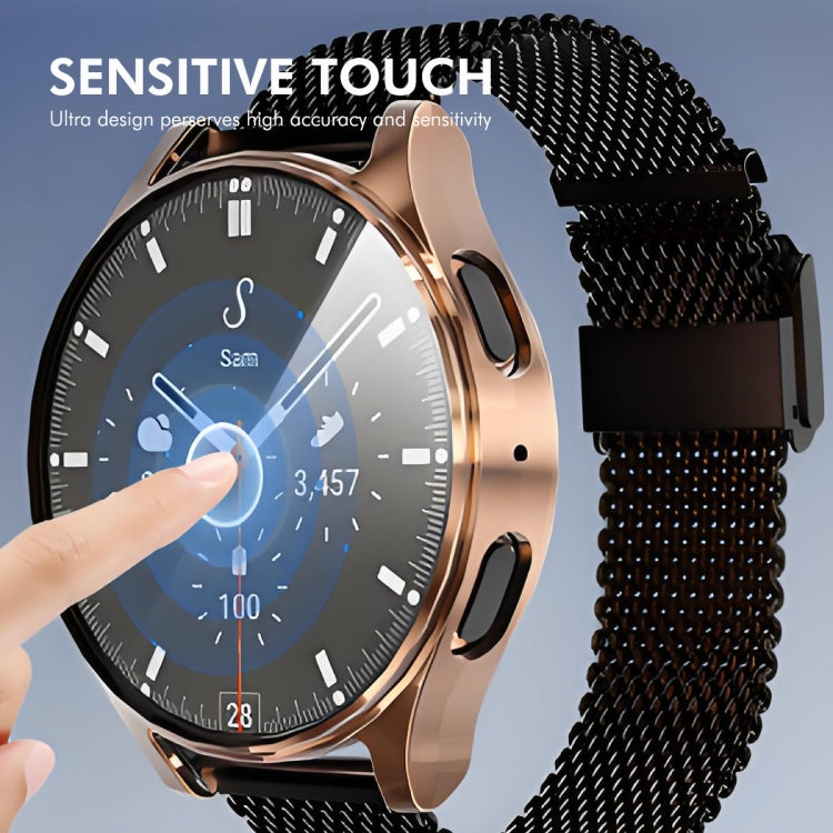 For Samsung Galaxy Watch7 44mm ENKAY Hat-Prince Full Coverage Electroplated Soft TPU Case with Screen Protection(Dark Blue)