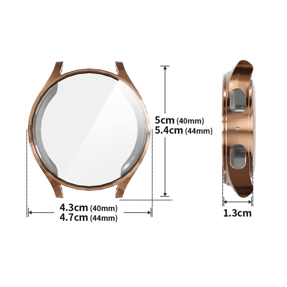 For Samsung Galaxy Watch7 44mm ENKAY Hat-Prince Full Coverage Electroplated Soft TPU Case with Screen Protection(Dark Blue)