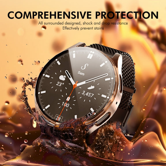 For Samsung Galaxy Watch7 40mm ENKAY Hat-Prince Full Coverage Electroplated Soft TPU Case with Screen Protection(Dark Blue)