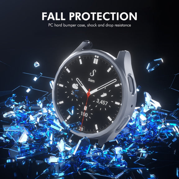 For Samsung Galaxy Watch7 40mm ENKAY Hat-Prince Electroplated Hard PC Case + 0.2mm 9H Glass Screen Protector(Pink)
