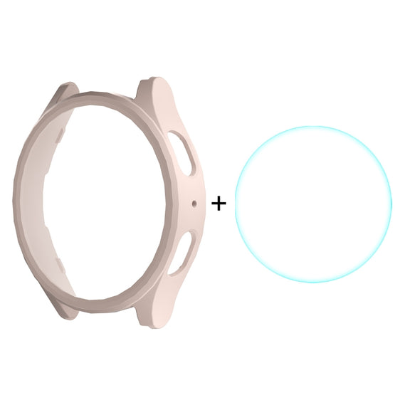 For Samsung Galaxy Watch7 40mm ENKAY Hat-Prince Electroplated Hard PC Case + 0.2mm 9H Glass Screen Protector(Pink)