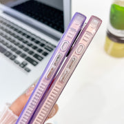 For iPhone 16 Plus Plating Glitter Texture TPU Phone Case with Lens Film(Purple Tinfoil Texture)