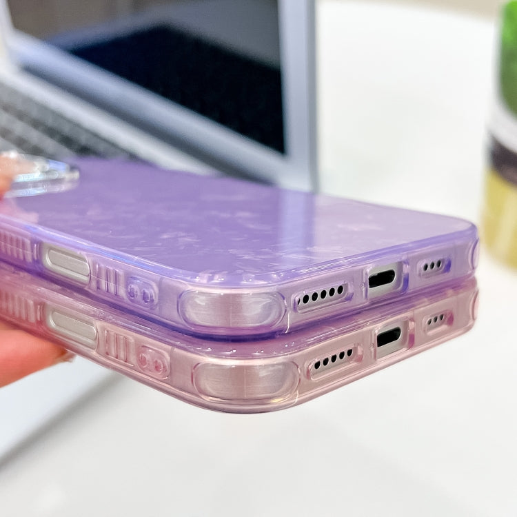 For iPhone 16 Plus Plating Glitter Texture TPU Phone Case with Lens Film(Purple Tinfoil Texture)
