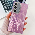 For Samsung Galaxy S25 5G Plating Glitter Texture TPU Phone Case with Lens Film(Purple Wrinkles) - Galaxy S25 5G Cases by PMC Jewellery | Online Shopping South Africa | PMC Jewellery | Buy Now Pay Later Mobicred