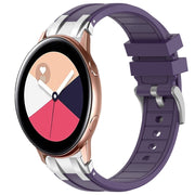 For Samsung Galaxy Watch Active 20mm Quick Release Silver Buckle Royal Silicone Watch Band(Purple)