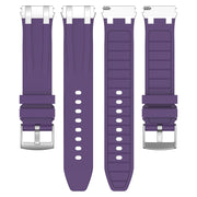 For Samsung Galaxy Watch Active 20mm Quick Release Silver Buckle Royal Silicone Watch Band(Purple)