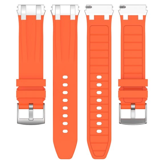 For Samsung Gear S2 Classic 20mm Quick Release Silver Buckle Royal Silicone Watch Band(Orange)