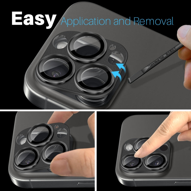 For iPhone 16 Pro / 16 Pro Max NORTHJO Matte Camera Lens Protector Tempered Glass Rear Lens Film(Black)