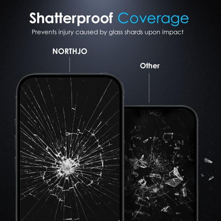 For iPhone 16 Pro Max NORTHJO Matte Silkscreen Anti-Fingerprint Tempered Glass Film
