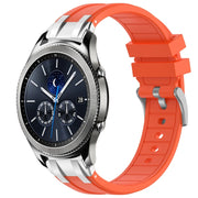 For Samsung Galaxy Gear S3 Classic 22mm Quick Release Silver Buckle Royal Silicone Watch Band(Orange)