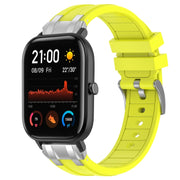 For Amazfit GTS 20mm Quick Release Silver Buckle Royal Silicone Watch Band(Vital Yellow)