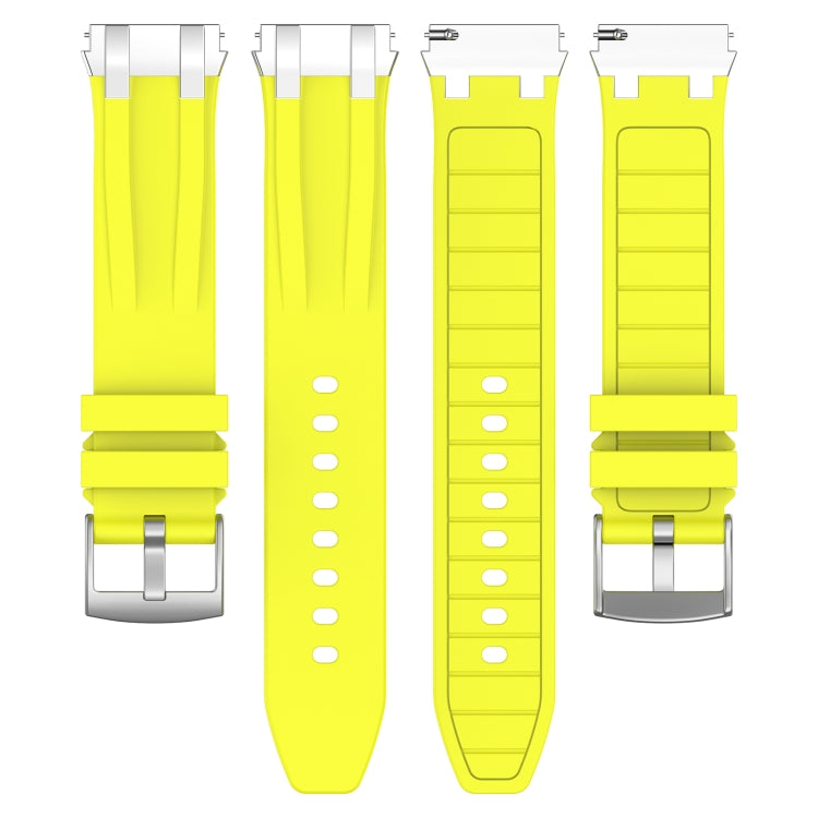 For Amazfit GTS 20mm Quick Release Silver Buckle Royal Silicone Watch Band(Vital Yellow)