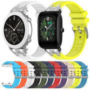 For Amazfit Active 20mm Quick Release Silver Buckle Royal Silicone Watch Band(Black)