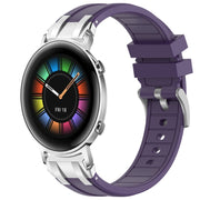 For Huawei Watch GT2 42mm 20mm Quick Release Silver Buckle Royal Silicone Watch Band(Purple)