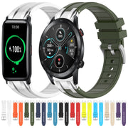 For Honor Magic Watch 2 42mm 20mm Quick Release Silver Buckle Royal Silicone Watch Band(Orange)