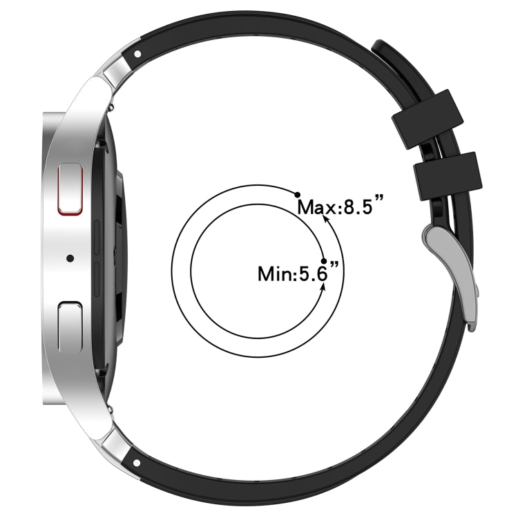 For Honor Watch ES 20mm Quick Release Silver Buckle Royal Silicone Watch Band(Red)