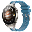 For Huawei Watch 4 Pro 22mm Quick Release Silver Buckle Royal Silicone Watch Band(Sea Blue) - free shipping - PMC TechLife - Order now!