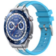 For Huawei Watch Ultimate 22mm Quick Release Silver Buckle Royal Silicone Watch Band(Sky Blue) - free shipping - PMC TechLife - Order now!